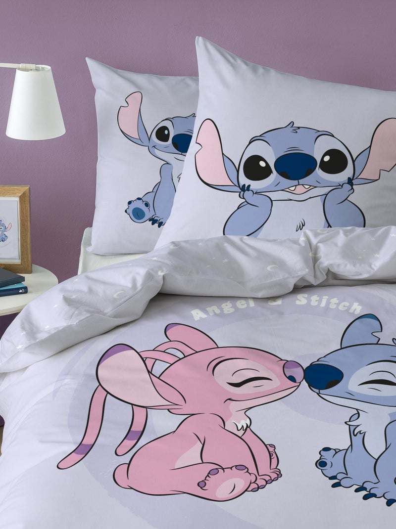 Parure de lit imprimée 100% coton, DISNEY HOME STITCH HAPPY Mauve - Kiabi