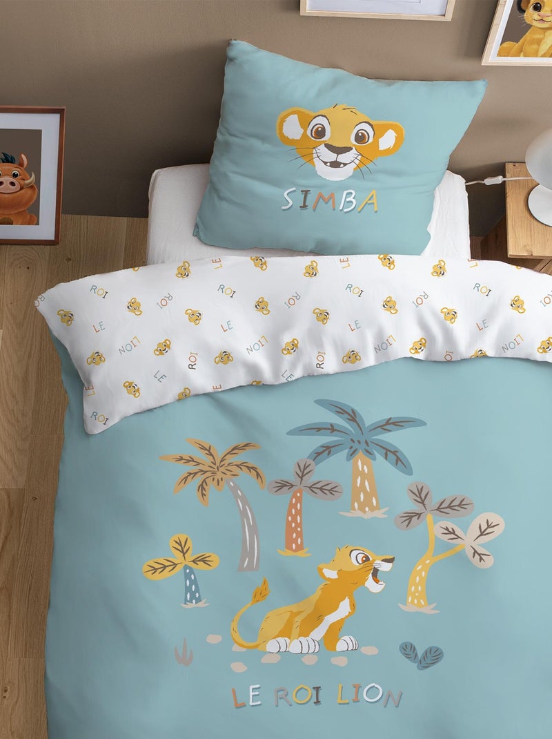 Parure de lit imprimée 100% coton, DISNEY HOME THE LION KING SAVANE Vert - Kiabi