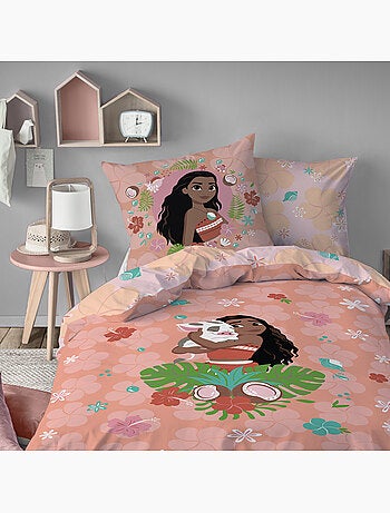 Parure de lit imprimée 100% coton, DISNEY HOME VAIANA FLEUR