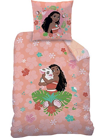 Parure de lit imprimée 100% coton, DISNEY HOME VAIANA FLEUR