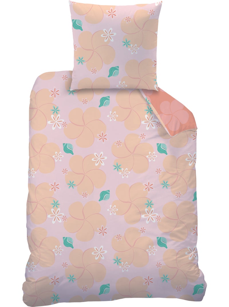 Parure de lit imprimée 100% coton, DISNEY HOME VAIANA FLEUR Rose - Kiabi