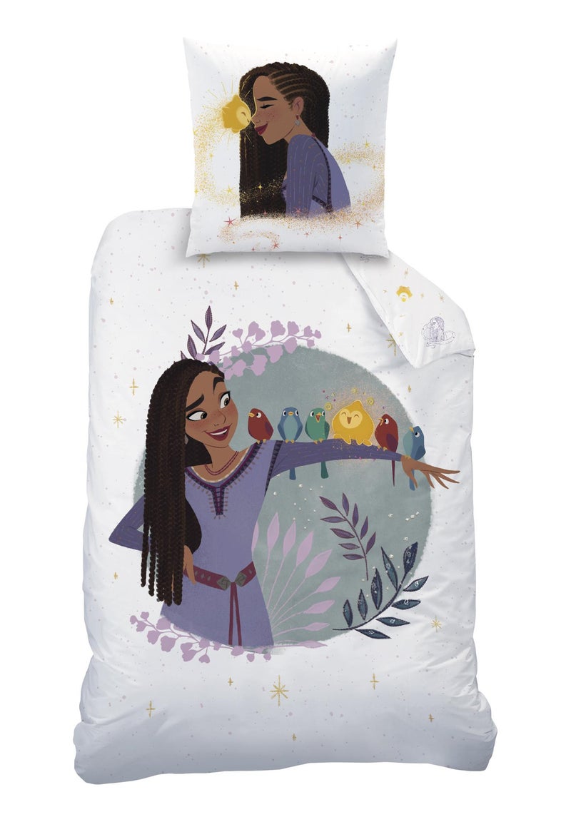 Parure de lit imprimée 100% coton, DISNEY WISH ASHA Blanc - Kiabi
