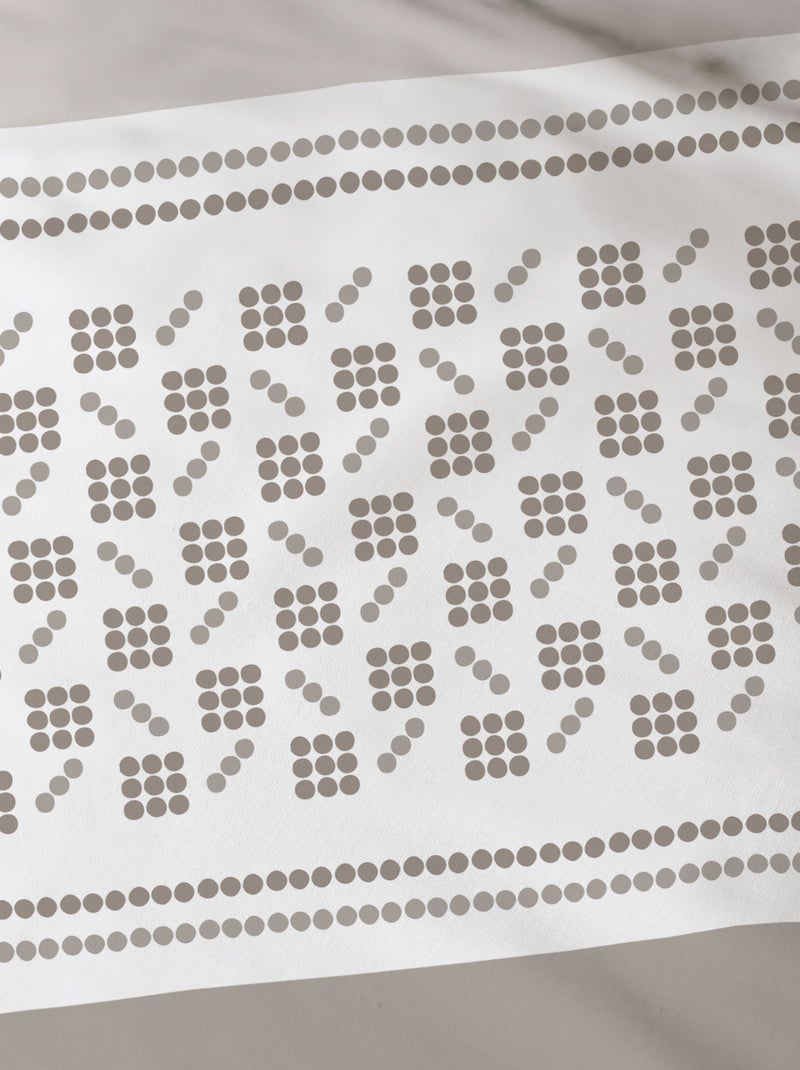 Parure de lit imprimée 100% coton, ESPRIT DOMINO Taupe - Kiabi