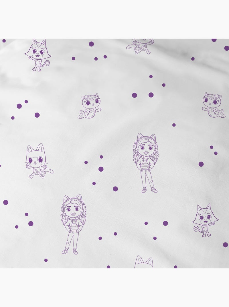 Parure de lit imprimée 100% coton, GABBY ET LA MAISON MAGIQUE FUNNY Blanc - Kiabi
