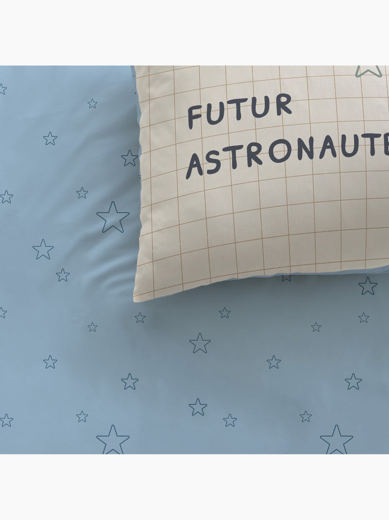 Parure de lit imprimée 100% coton, GALAXY Beige - Kiabi