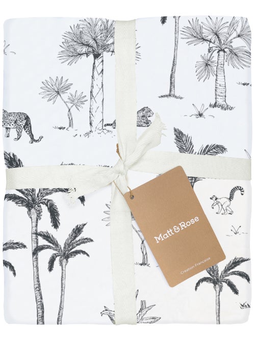 Parure de lit imprimée 100% coton, GRAVURE TROPICALE - Kiabi