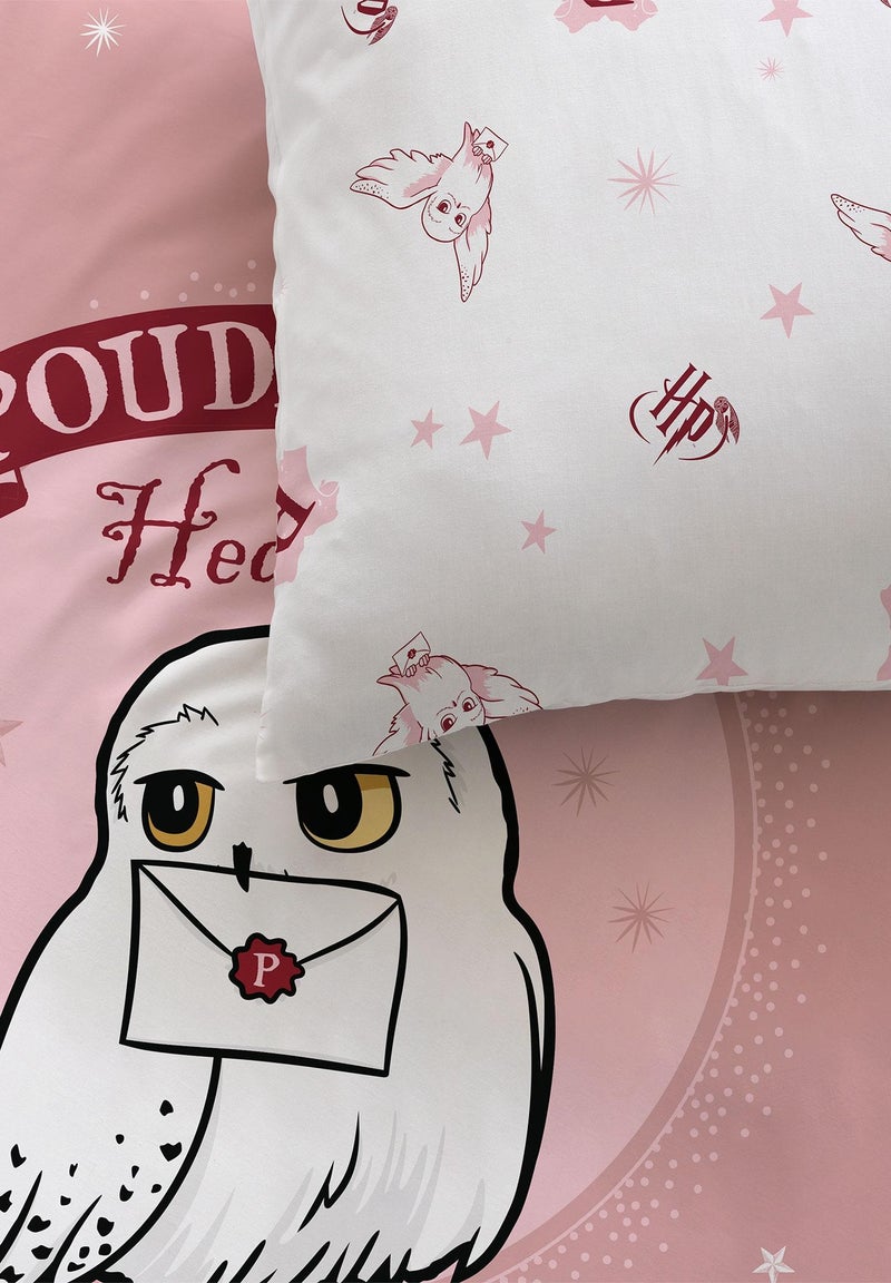 Parure de lit imprimée 100% coton, HARRY POTTER FLY Rose - Kiabi