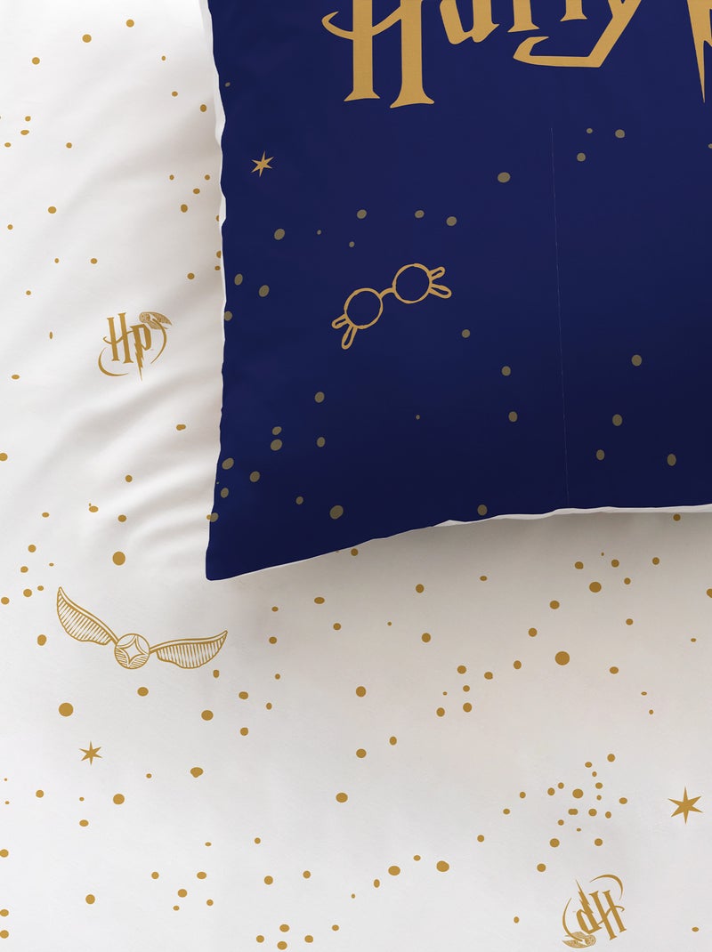 Parure de lit imprimée 100% coton, HARRY POTTER ICONIC Bleu marine - Kiabi
