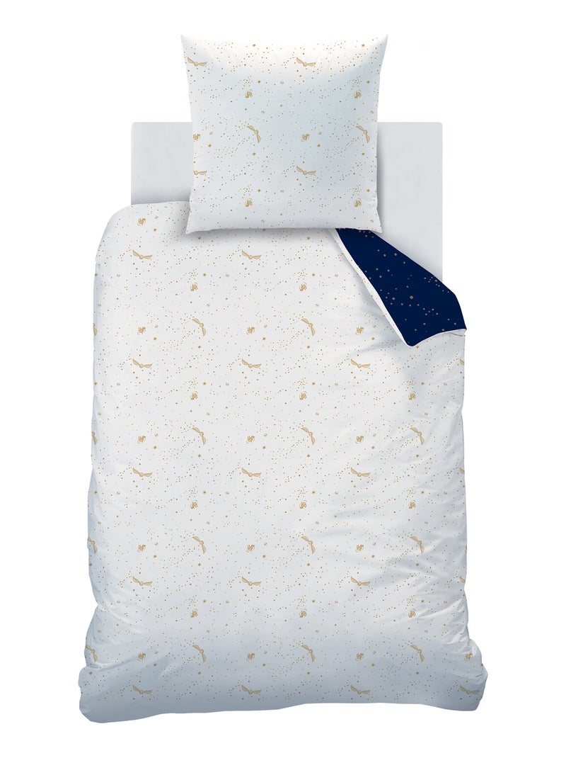 Parure de lit imprimée 100% coton, HARRY POTTER ICONIC Bleu marine - Kiabi