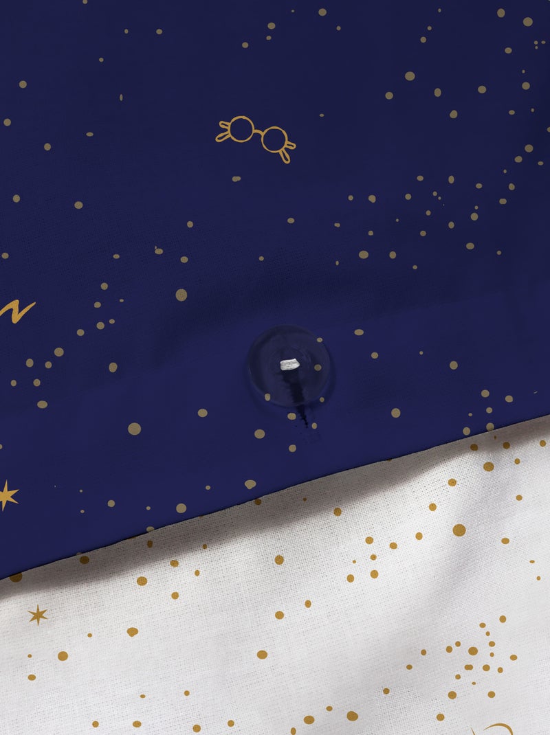 Parure de lit imprimée 100% coton, HARRY POTTER ICONIC Bleu marine - Kiabi