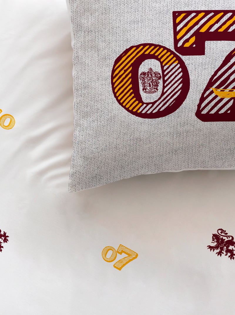 Parure de lit imprimée 100% coton, HARRY POTTER TEAM G Gris - Kiabi