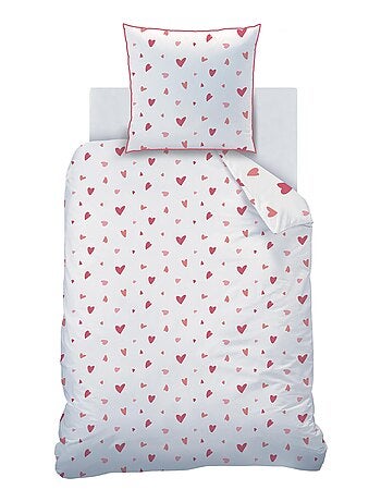 Parure de lit imprimée 100% coton, HEART
