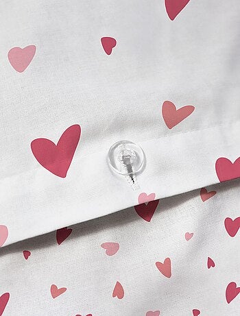 Parure de lit imprimée 100% coton, HEART