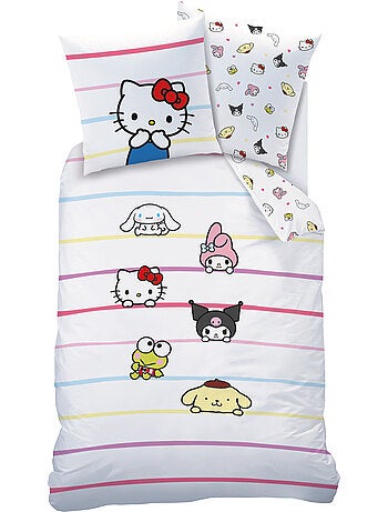 Parure de lit imprimée 100% coton, HELLO KITTY FRIENDLY