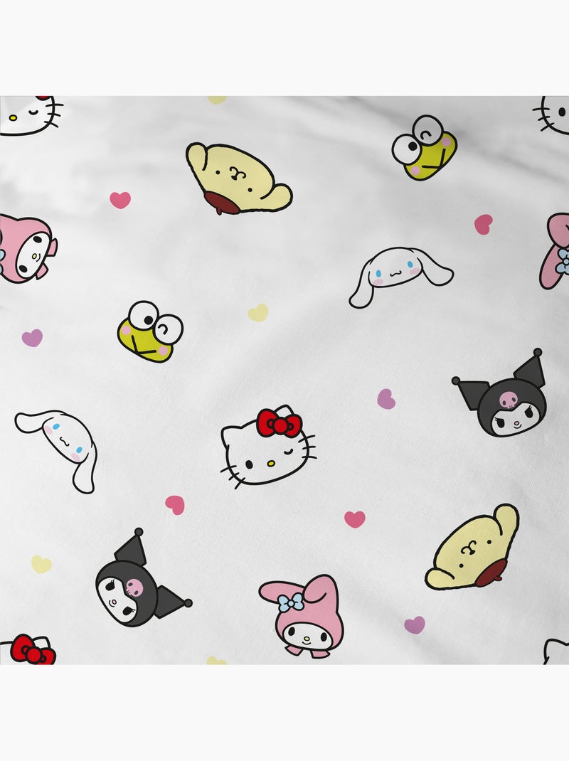 Parure de lit imprimée 100% coton, HELLO KITTY FRIENDLY Blanc - Kiabi