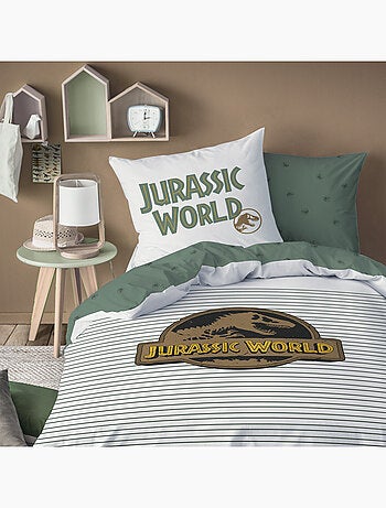 Parure de lit imprimée 100% coton, JURASSIC WORLD EMPREINTE