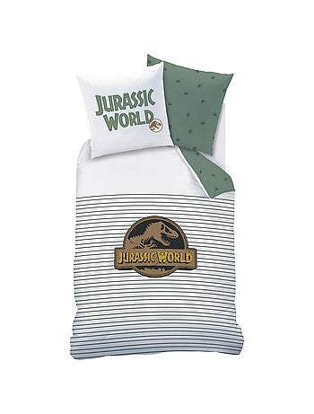 Parure de lit imprimée 100% coton, JURASSIC WORLD EMPREINTE