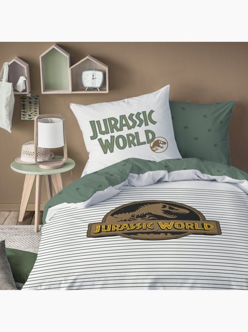 Parure de lit imprimée 100% coton, JURASSIC WORLD EMPREINTE - Kiabi
