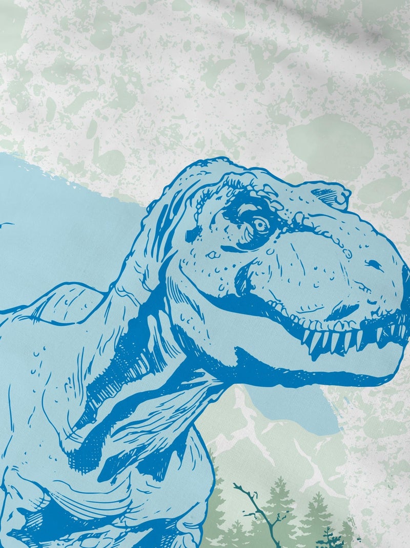 Parure de lit imprimée 100% coton, JURASSIC WORLD ENCOUNTER Blanc Bleu - Kiabi