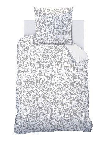 Parure de lit imprimée 100% coton, KEITH HARING PARTY