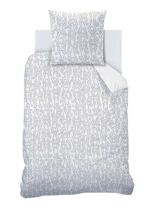 Parure de lit imprimée 100% coton, KEITH HARING PARTY - Kiabi