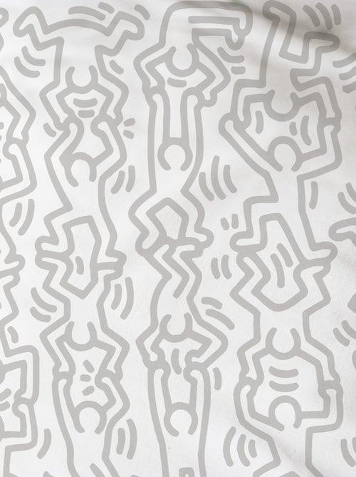 Parure de lit imprimée 100% coton, KEITH HARING PARTY - Kiabi