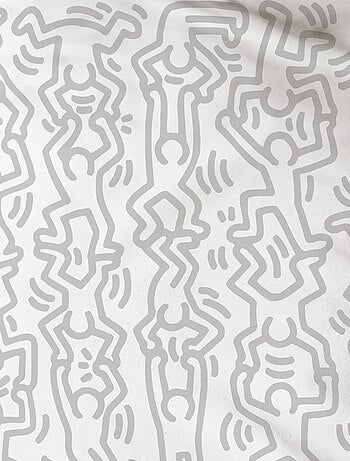 Parure de lit imprimée 100% coton, KEITH HARING RED LOVE