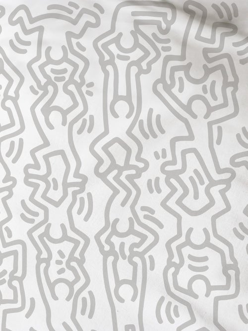 Parure de lit imprimée 100% coton, KEITH HARING RED LOVE - Kiabi