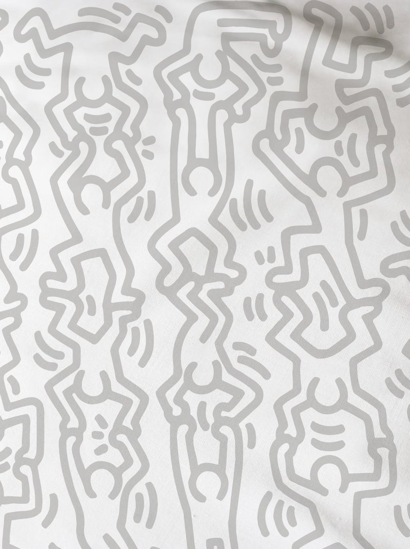 Parure de lit imprimée 100% coton, KEITH HARING RED LOVE Blanc Rouge - Kiabi