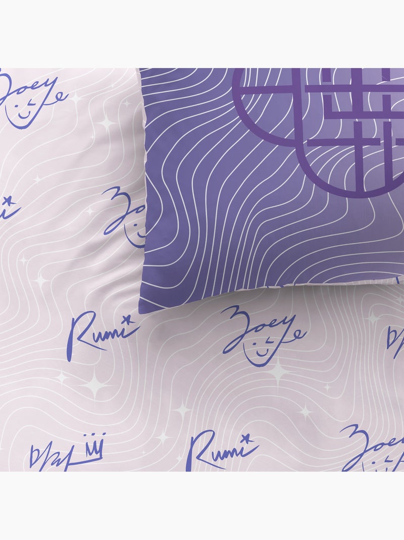Parure de lit imprimée 100% coton, kpop demon hunters golden Violet - Kiabi