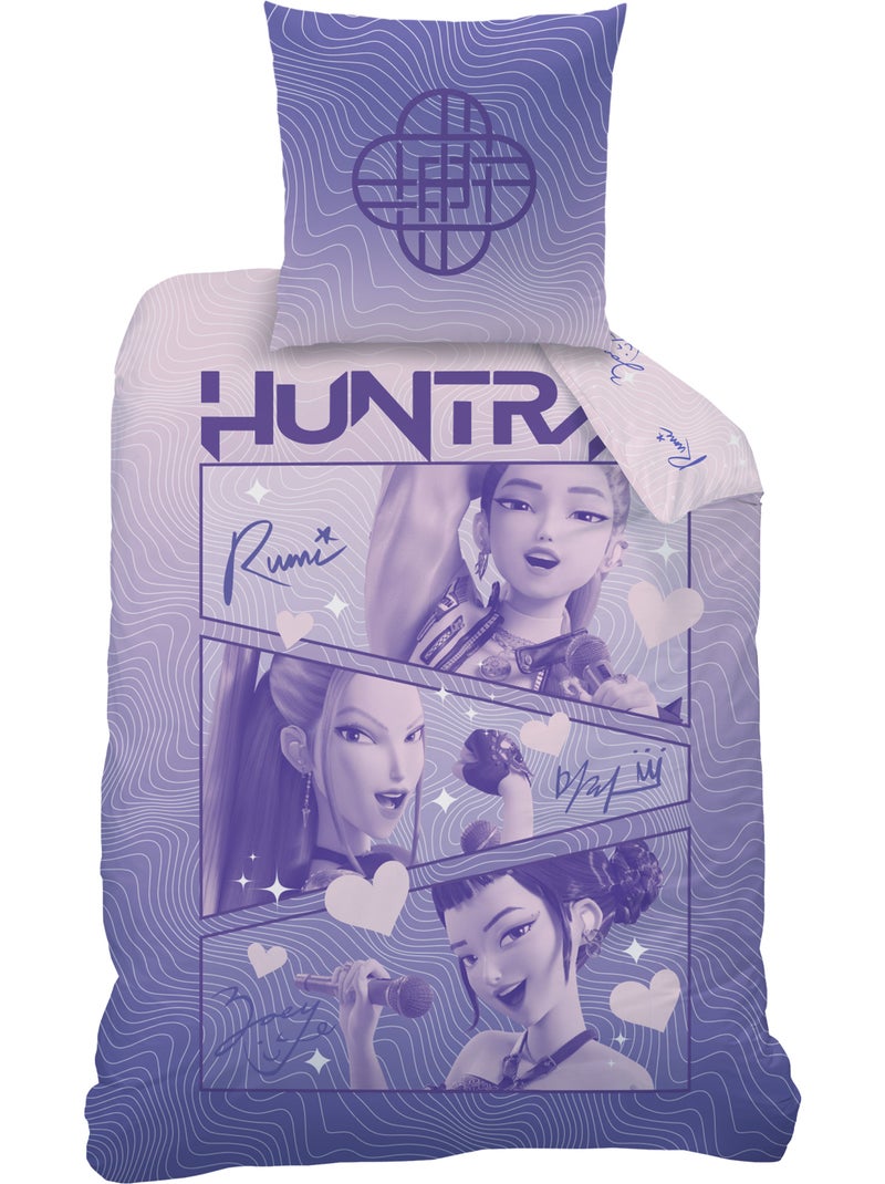 Parure de lit imprimée 100% coton, kpop demon hunters golden Violet - Kiabi