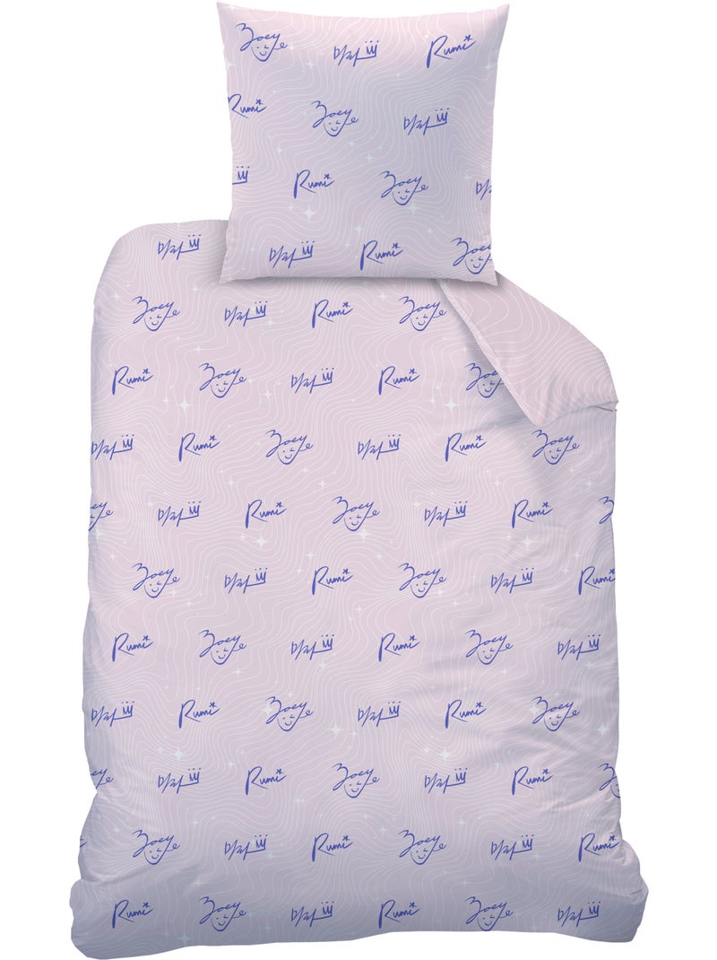 Parure de lit imprimée 100% coton, kpop demon hunters golden Violet - Kiabi
