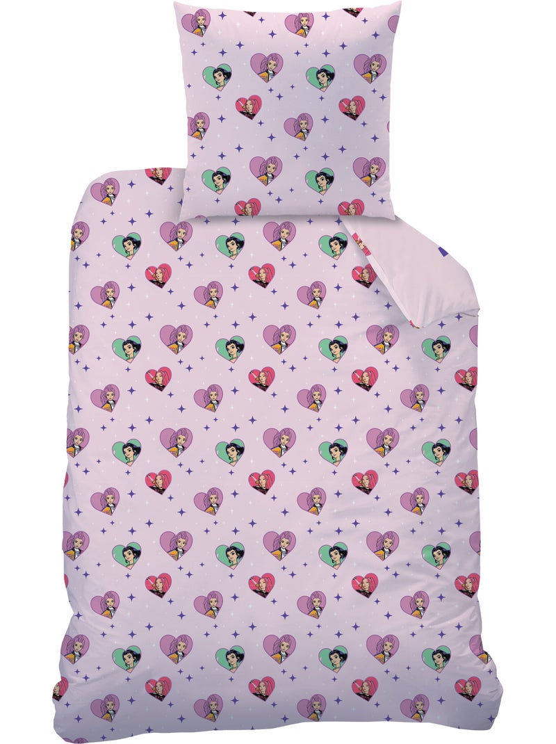 Parure de lit imprimée 100% coton, kpop demon hunters heart Rose - Kiabi