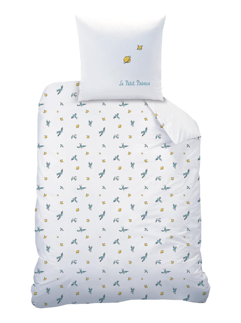 Parure de lit imprimée 100% coton, LE PETIT PRINCE BIRDS Blanc - Kiabi