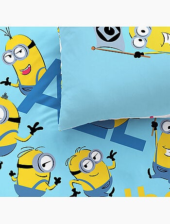 Parure de lit imprimée 100% coton, LES MINIONS FÊTE
