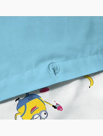Parure de lit imprimée 100% coton, LES MINIONS FÊTE