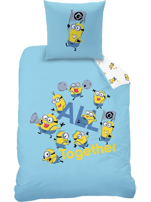 Parure de lit imprimée 100% coton, LES MINIONS FÊTE - Kiabi