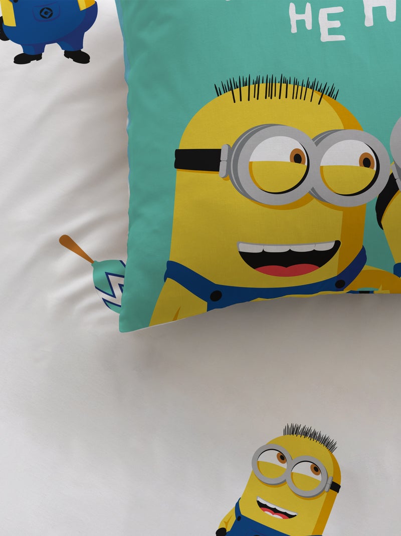 Parure de lit imprimée 100% coton, LES MINIONS FIESTA Bleu - Kiabi