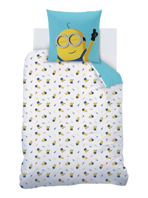 Parure de lit imprimée 100% coton, LES MINIONS FIESTA - Kiabi