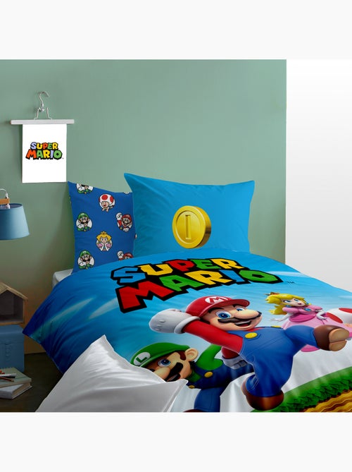 Parure de lit imprimée 100% coton, MARIO FRIENDS - Kiabi