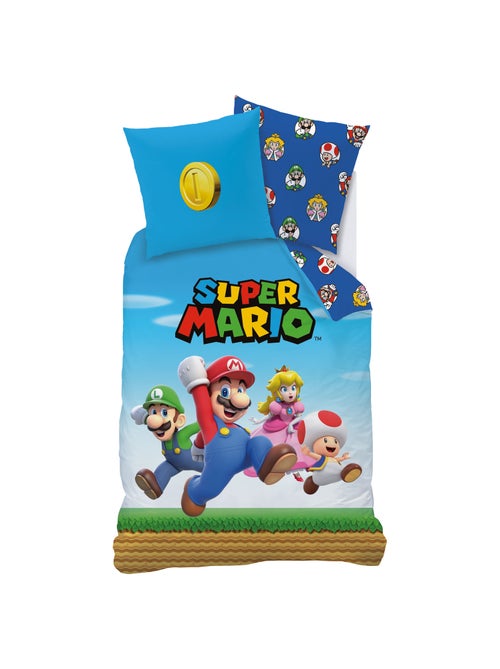 Parure de lit imprimée 100% coton, MARIO FRIENDS - Kiabi