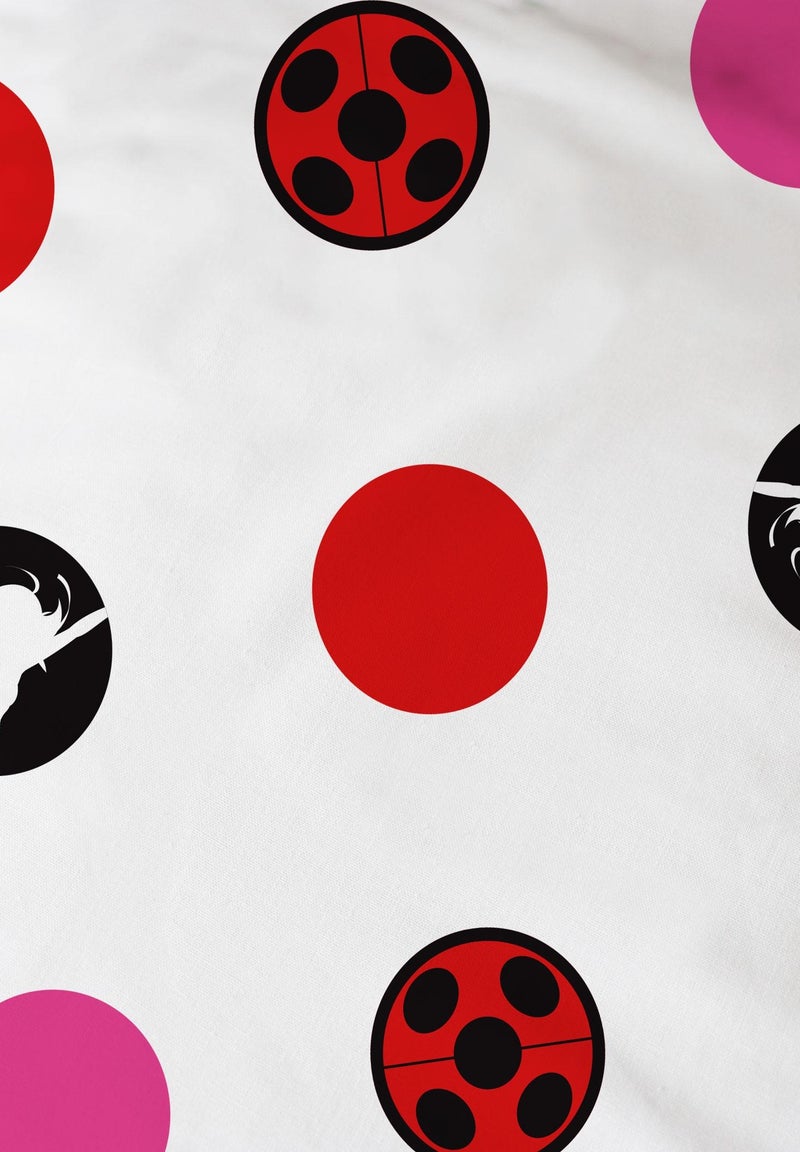 Parure de lit imprimée 100% coton, MIRACULOUS LADYBUG READY Rose - Kiabi