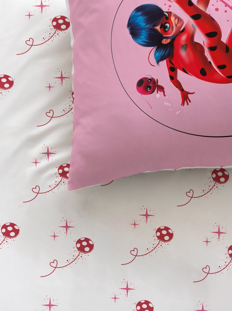 Parure de lit imprimée 100% coton, MIRACULOUS LADYBUG SHADOW Rose - Kiabi