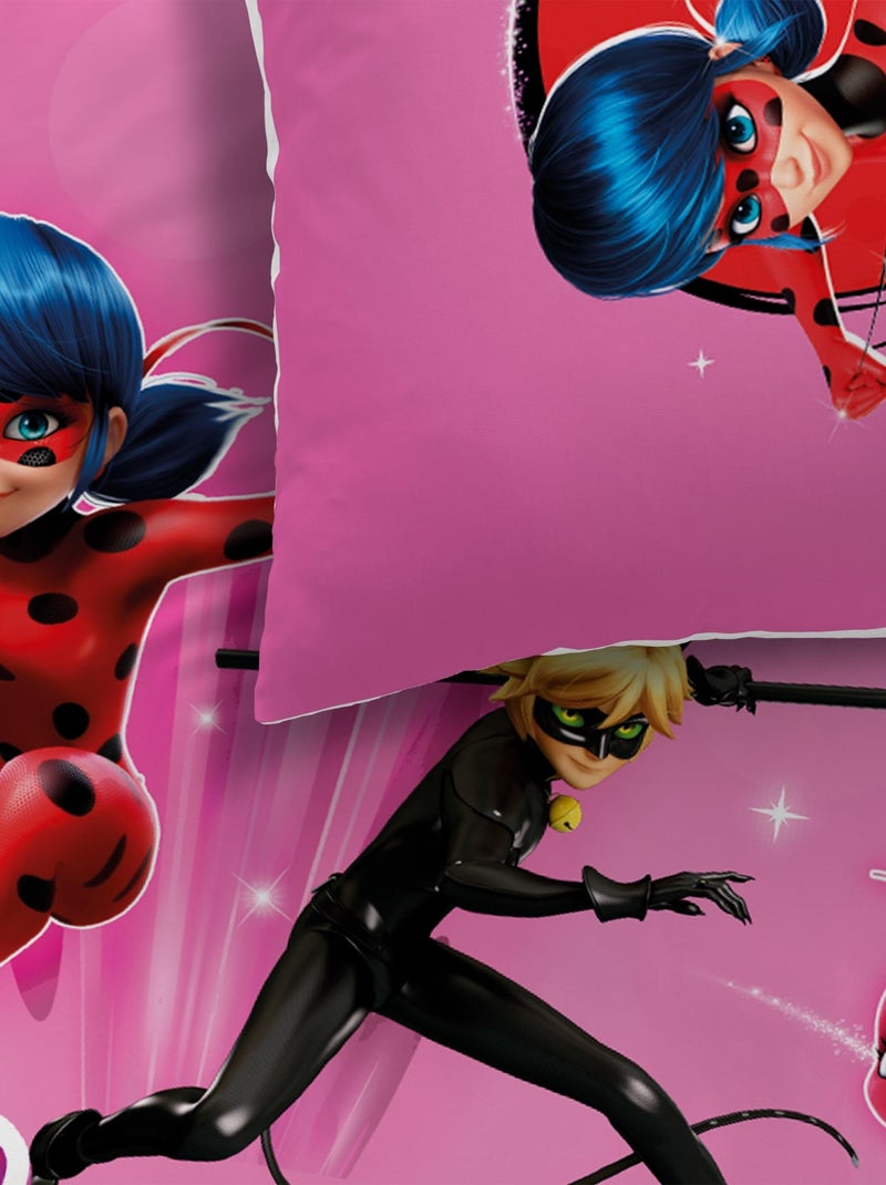 Parure de lit imprimée 100% coton, MIRACULOUS SUPERGIRL Rose - Kiabi