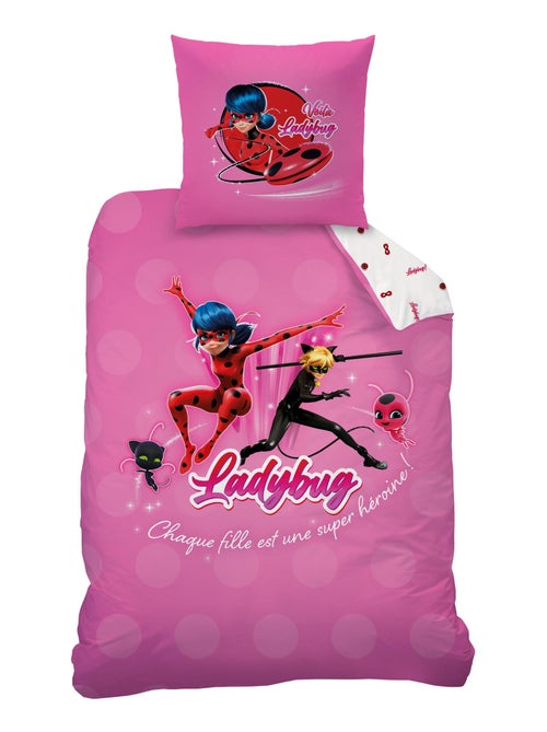 Parure de lit imprimée 100% coton, MIRACULOUS SUPERGIRL - Kiabi