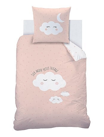 Parure de lit imprimée 100% coton, NUAGES