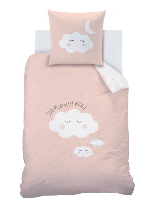 Parure de lit imprimée 100% coton, NUAGES - Kiabi