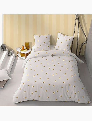 Parure de lit imprimée 100% coton, nuit etoilée