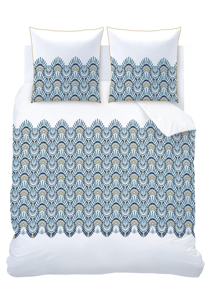 Parure de lit imprimée 100% coton, OCELLUS Blanc - Kiabi