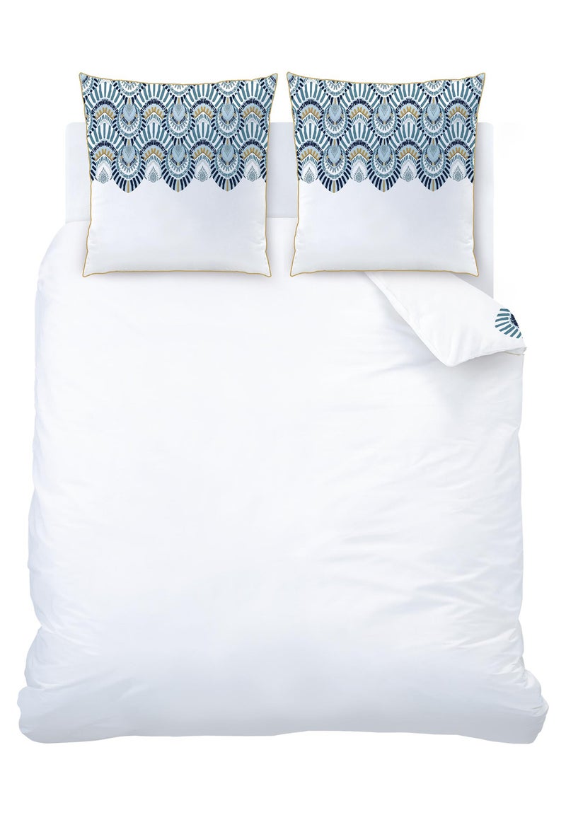 Parure de lit imprimée 100% coton, OCELLUS Blanc - Kiabi